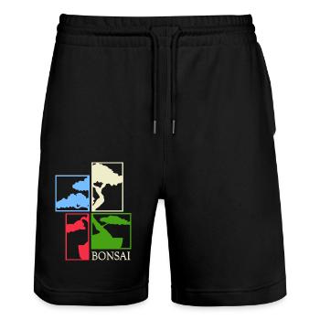 Bonsai Bonsai Show Shohin Japanese Bonsai Art - Stanley/Stella Trainer Unisex Organic Jogging Shorts - black - Front - Nik (191cm) & Marisol (170cm)