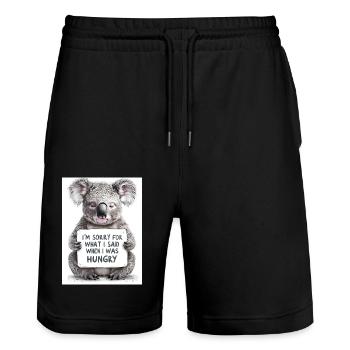 Koala Australien Spruch Geschenkidee - Stanley/Stella Unisex Bio Joggingshorts Trainer  - Schwarz - Vorne - Nik (191cm) & Marisol (170cm)
