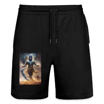 Flaschengeist Mythologie Mythos Geschenk - Stanley/Stella Unisex Bio Joggingshorts Trainer  - Schwarz - Vorne - Nik (191cm) & Marisol (170cm)