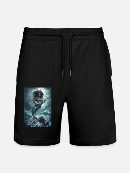 Mermaid Mythology Legend Gift - Stanley/Stella Trainer Unisex Organic Jogging Shorts - black