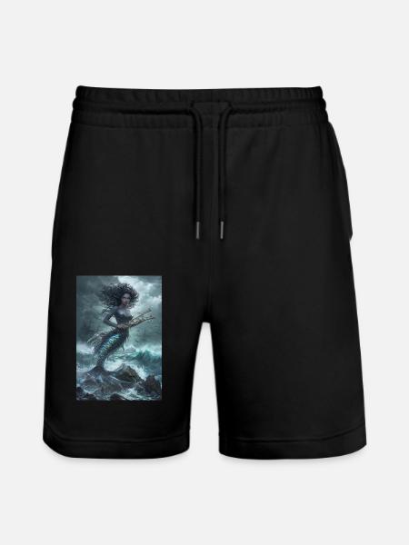 Mermaid Mythology Sea Gift - Stanley/Stella Trainer Unisex Organic Jogging Shorts - black