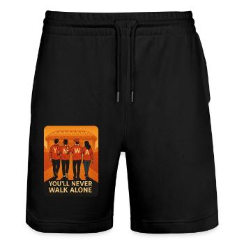 Ynwa - Short de jogging bio TRAINER Stanley/Stella unisexe - noir - Devant - Nik (191cm) & Marisol (170cm)