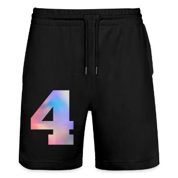 Numéro 4 coloré - Short de jogging bio TRAINER Stanley/Stella unisexe - noir - Devant - Nik (191cm) & Marisol (170cm)