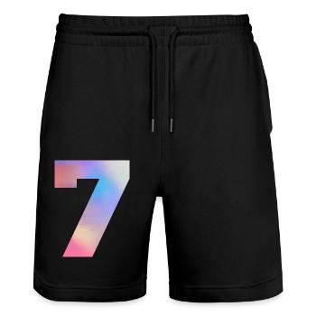 Numéro 7 coloré - Short de jogging bio TRAINER Stanley/Stella unisexe - noir - Devant - Nik (191cm) & Marisol (170cm)