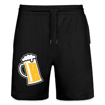 XLustiges Design Für Fröhliche Anlässe (L / 3) - Stanley/Stella Unisex Bio Joggingshorts Trainer  - Schwarz - Vorne - Nik (191cm) & Marisol (170cm)