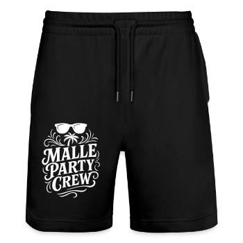 Malle Party Crew - Stanley/Stella Trainer Unisex Organic Jogging Shorts - black - Front - Nik (191cm) & Marisol (170cm)