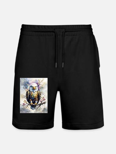 Bald Eagle - Stanley/Stella Trainer Unisex Organic Jogging Shorts - black