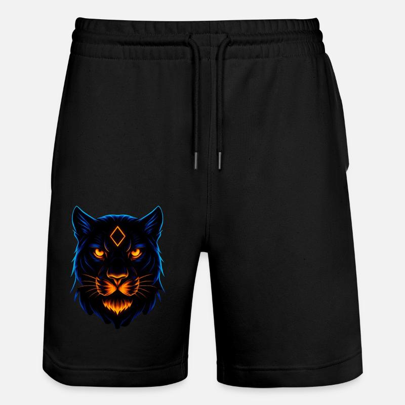 Néon Panthère Fière Sauvage Luminescente - Short de jogging bio TRAINER Stanley/Stella unisexe - noir