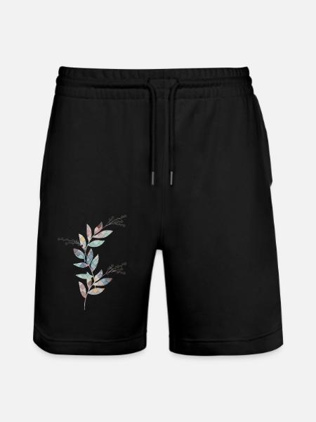 Collorful Plant - Stanley/Stella Trainer Unisex Organic Jogging Shorts - black