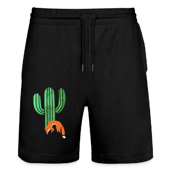 Fuchs - Stanley/Stella Unisex Bio Joggingshorts Trainer  - Schwarz - Vorne - Nik (191cm) & Marisol (170cm)