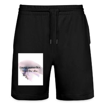 True Vibes - Stanley/Stella Unisex Bio Joggingshorts Trainer  - Schwarz - Vorne - Nik (191cm) & Marisol (170cm)