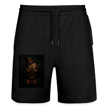 Cadeau d’Halloween Clown effrayant - Short de jogging bio TRAINER Stanley/Stella unisexe - noir - Devant - Nik (191cm) & Marisol (170cm)