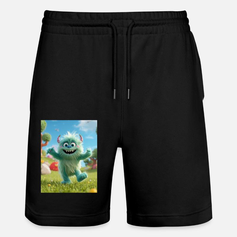 Fluzzle das süße Monster - Stanley/Stella Unisex Bio Joggingshorts Trainer  - Schwarz