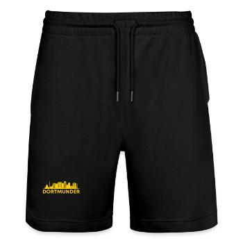 Dortmunder! Dortmund, meine Stadt! - Stanley/Stella Unisex Bio Joggingshorts Trainer  - Schwarz - Vorne - Nik (191cm) & Marisol (170cm)
