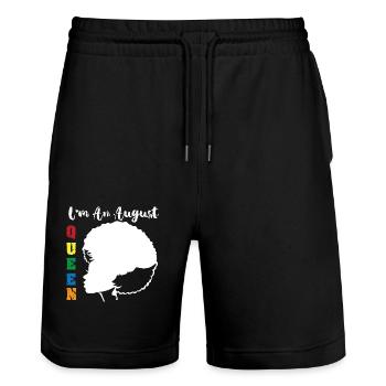 Sternzeichen Löwe - Stanley/Stella Unisex Bio Joggingshorts Trainer  - Schwarz - Vorne - Nik (191cm) & Marisol (170cm)