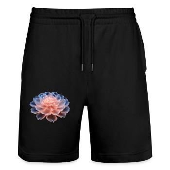3D-Blume - Stanley/Stella Unisex Bio Joggingshorts Trainer  - Schwarz - Vorne - Nik (191cm) & Marisol (170cm)