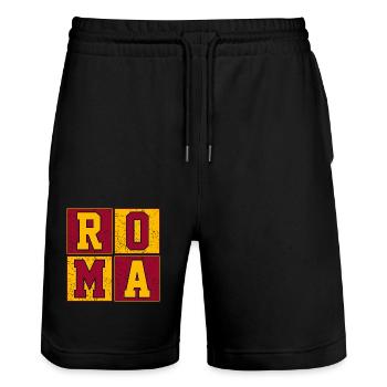 Roma - Stanley/Stella Trainer Unisex Organic Jogging Shorts - black - Front - Nik (191cm) & Marisol (170cm)