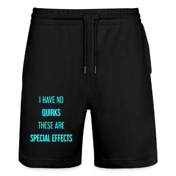 Keine Macken, nur Special Effects! - Stanley/Stella Unisex Bio Joggingshorts Trainer  - Schwarz - Vorne - Nik (191cm) & Marisol (170cm)