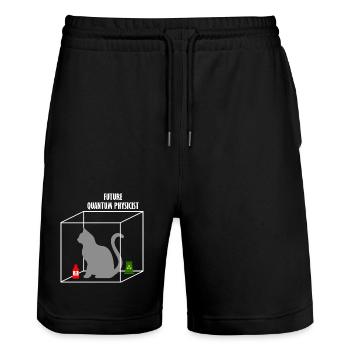 Quantum Physics Science Student Physicist Gift - Stanley/Stella Trainer Unisex Organic Jogging Shorts - black - Front - Nik (191cm) & Marisol (170cm)