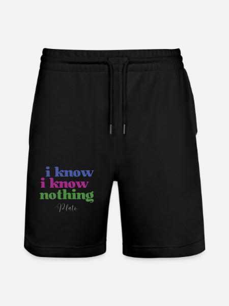 Philosophica Sprüche Motiv Platon -Lustiger Spruch - Stanley/Stella Unisex Bio Joggingshorts Trainer  - Schwarz