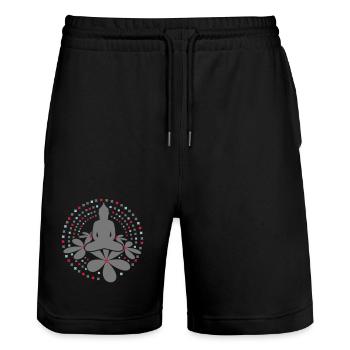 Mandala Bouddha - Short de jogging bio TRAINER Stanley/Stella unisexe - noir - Devant - Nik (191cm) & Marisol (170cm)