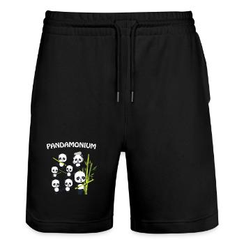 Panda - Stanley/Stella Unisex Bio Joggingshorts Trainer  - Schwarz - Vorne - Nik (191cm) & Marisol (170cm)