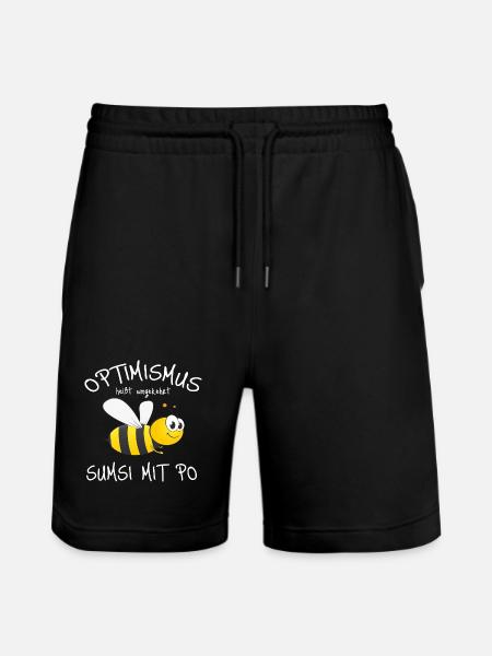 Optimistischer Bienen-Charme - Stanley/Stella Unisex Bio Joggingshorts Trainer  - Schwarz