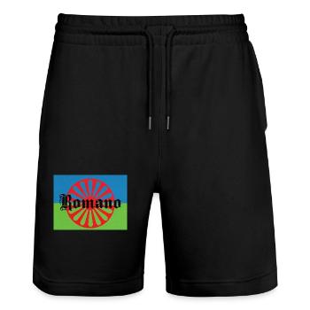Lennyromanoflag - Short de jogging bio TRAINER Stanley/Stella unisexe - noir - Devant - Nik (191cm) & Marisol (170cm)