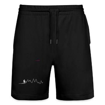 cycling - Stanley/Stella Trainer Unisex Organic Jogging Shorts - black - Front - Nik (191cm) & Marisol (170cm)