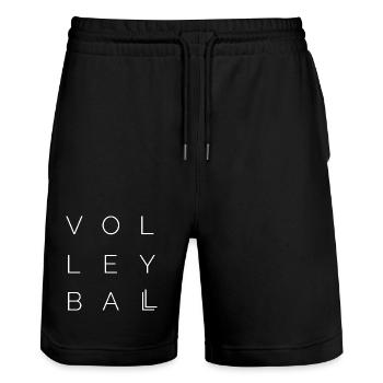 volleyball icon Logo icon idea font Vector - Stanley/Stella Trainer Unisex Organic Jogging Shorts - black - Front - Nik (191cm) & Marisol (170cm)