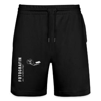 Fotografin aus Leidenschaft - Stanley/Stella Unisex Bio Joggingshorts Trainer  - Schwarz - Vorne - Nik (191cm) & Marisol (170cm)