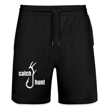 Conception de la chemise de chasse au crochet - Short de jogging bio TRAINER Stanley/Stella unisexe - noir - Devant - Nik (191cm) & Marisol (170cm)