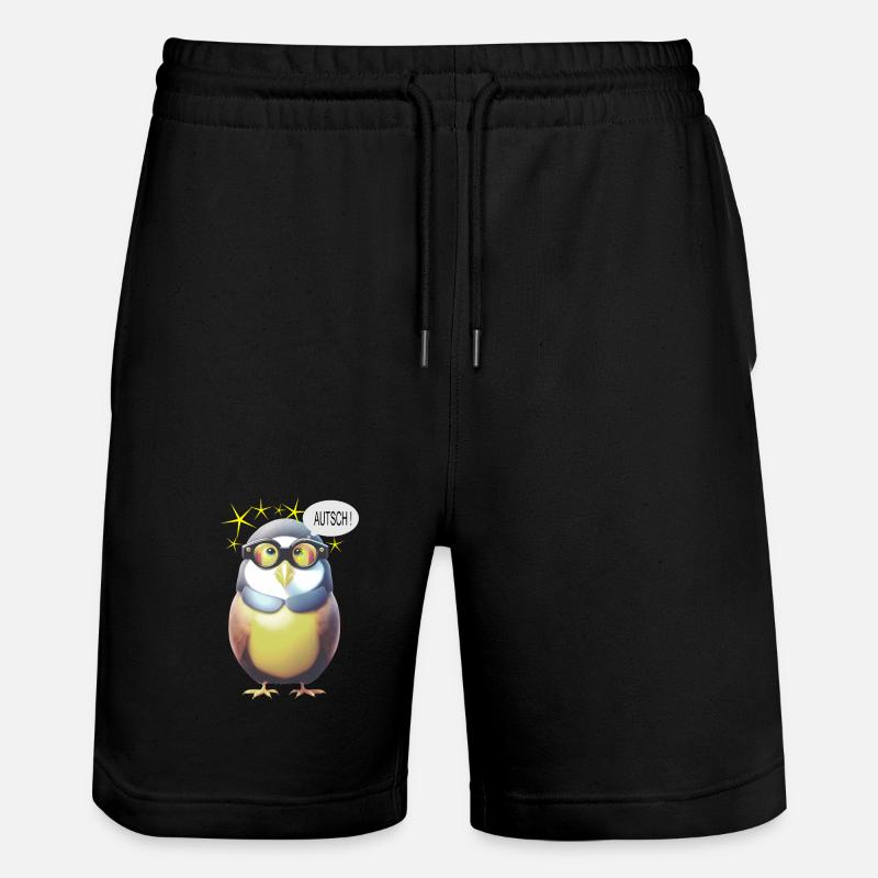 Lustiger Vogel mit Brille - Stanley/Stella Unisex Bio Joggingshorts Trainer  - Schwarz