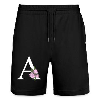 A - Stanley/Stella Unisex Bio Joggingshorts Trainer  - Schwarz - Vorne - Nik (191cm) & Marisol (170cm)