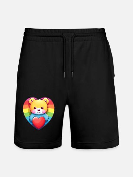 Love is a Bear Necessity - Stanley/Stella Trainer Unisex Organic Jogging Shorts - black