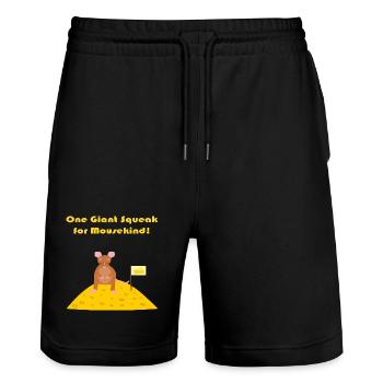mouse on the moon Funny Sci Fi Fantasy Art - Stanley/Stella Trainer Unisex Organic Jogging Shorts - black - Front - Nik (191cm) & Marisol (170cm)