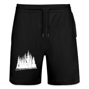 Schwarzwaldbub - Stanley/Stella Unisex Bio Joggingshorts Trainer  - Schwarz - Vorne - Nik (191cm) & Marisol (170cm)