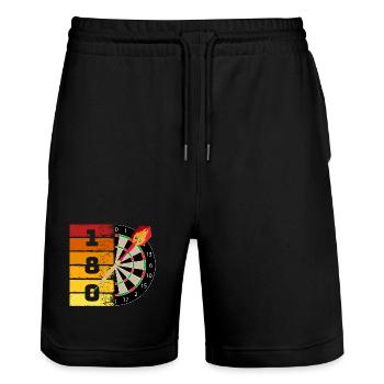 Darts 180 - Stanley/Stella Unisex Bio Joggingshorts Trainer  - Schwarz - Vorne - Nik (191cm) & Marisol (170cm)