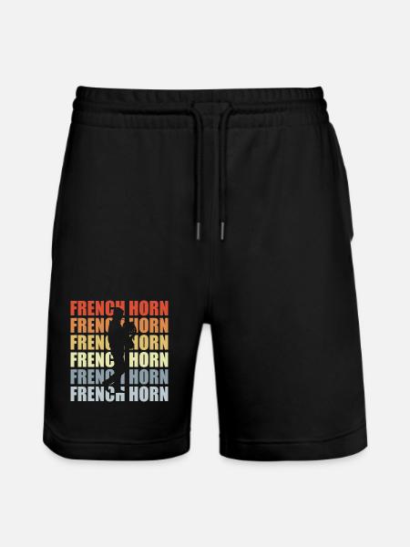 Retro Horn - Stanley/Stella Trainer Unisex Organic Jogging Shorts - black