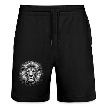 Lion - Short de jogging bio TRAINER Stanley/Stella unisexe - noir - Devant - Nik (191cm) & Marisol (170cm)