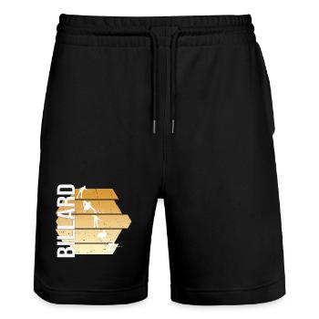 Billard - Stanley/Stella Unisex Bio Joggingshorts Trainer  - Schwarz - Vorne - Nik (191cm) & Marisol (170cm)