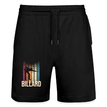 Billard - Stanley/Stella Unisex Bio Joggingshorts Trainer  - Schwarz - Vorne - Nik (191cm) & Marisol (170cm)