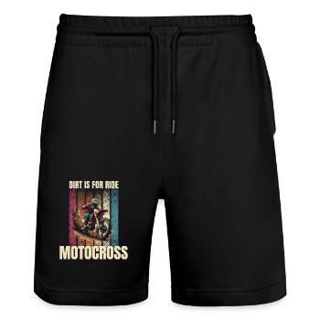 Dirt is for Ride - Motocross - Stanley/Stella Unisex Bio Joggingshorts Trainer  - Schwarz - Vorne - Nik (191cm) & Marisol (170cm)