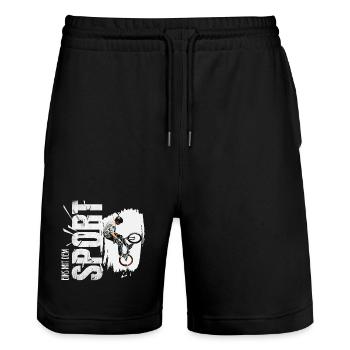 Eins mit dem Sport - BMX - Stanley/Stella Unisex Bio Joggingshorts Trainer  - Schwarz - Vorne - Nik (191cm) & Marisol (170cm)
