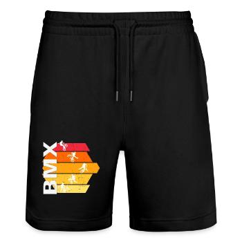 BMX - Stanley/Stella Unisex Bio Joggingshorts Trainer  - Schwarz - Vorne - Nik (191cm) & Marisol (170cm)