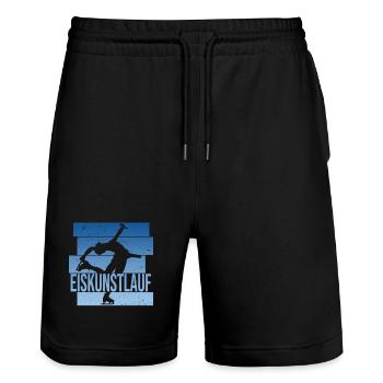 Eiskunstlauf - Stanley/Stella Unisex Bio Joggingshorts Trainer  - Schwarz - Vorne - Nik (191cm) & Marisol (170cm)