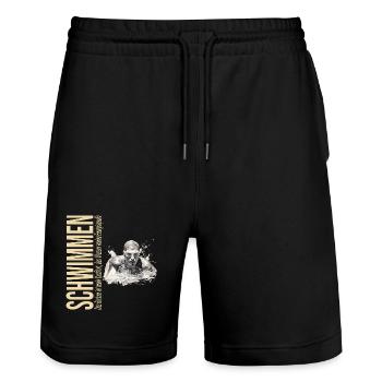 Das Becken ist mein Kraftort - Schwimmen - Stanley/Stella Unisex Bio Joggingshorts Trainer  - Schwarz - Vorne - Nik (191cm) & Marisol (170cm)