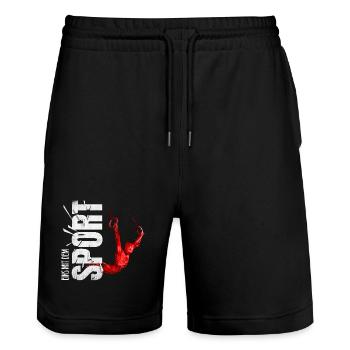 Eins mit dem Sport - Turnen - Stanley/Stella Unisex Bio Joggingshorts Trainer  - Schwarz - Vorne - Nik (191cm) & Marisol (170cm)