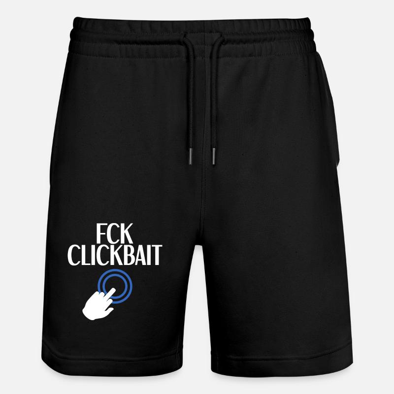 FCK-Clickbait - Stanley/Stella Unisex Bio Joggingshorts Trainer  - Schwarz