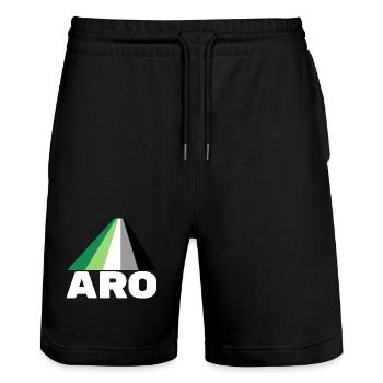 Aromantik, aromatisch, aro - Stanley/Stella Unisex Bio Joggingshorts Trainer  - Schwarz - Vorne - Nik (191cm) & Marisol (170cm)